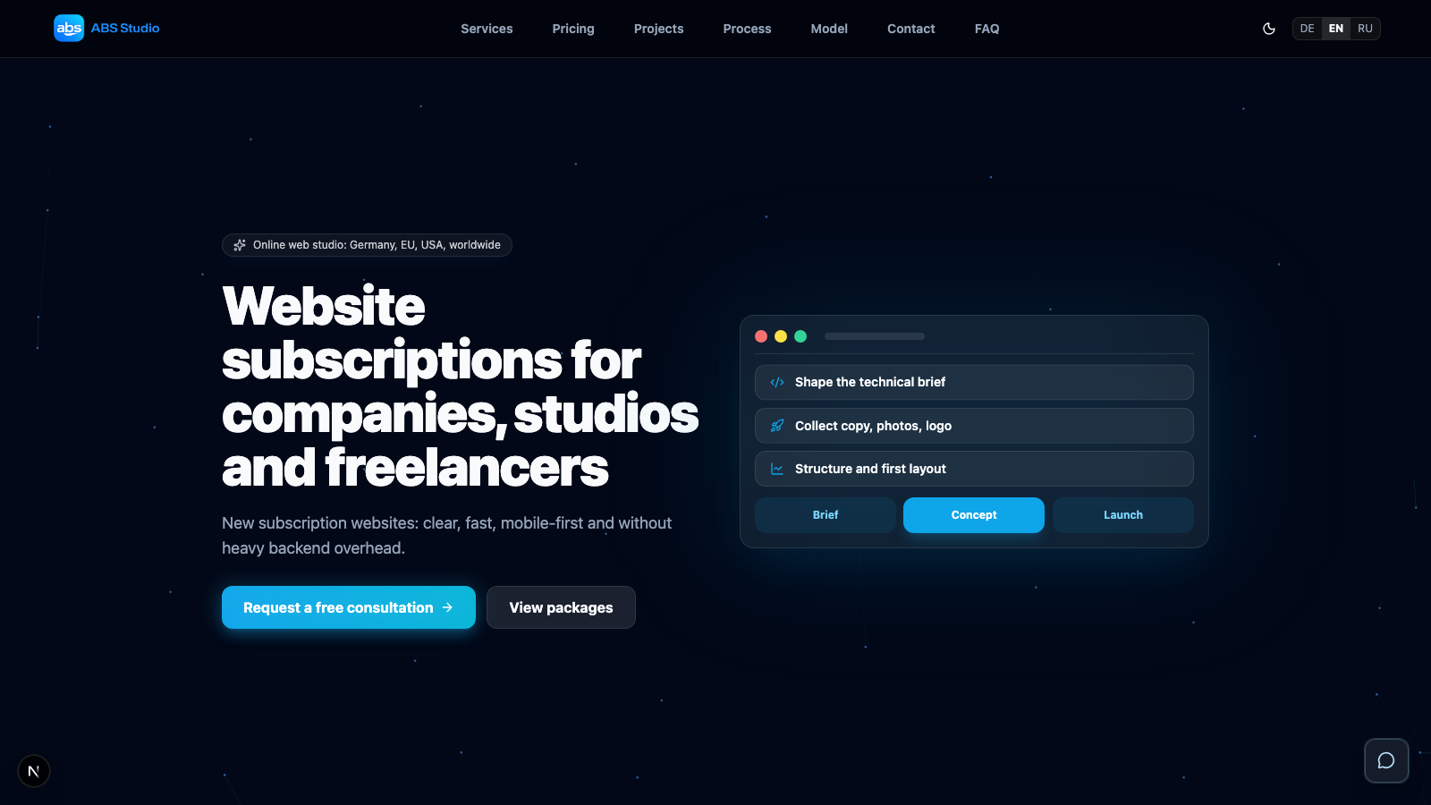 ABS Studio website preview