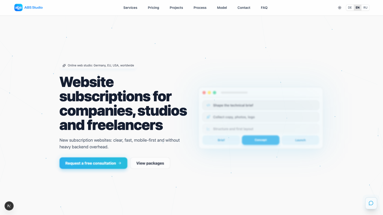 ABS Studio website preview